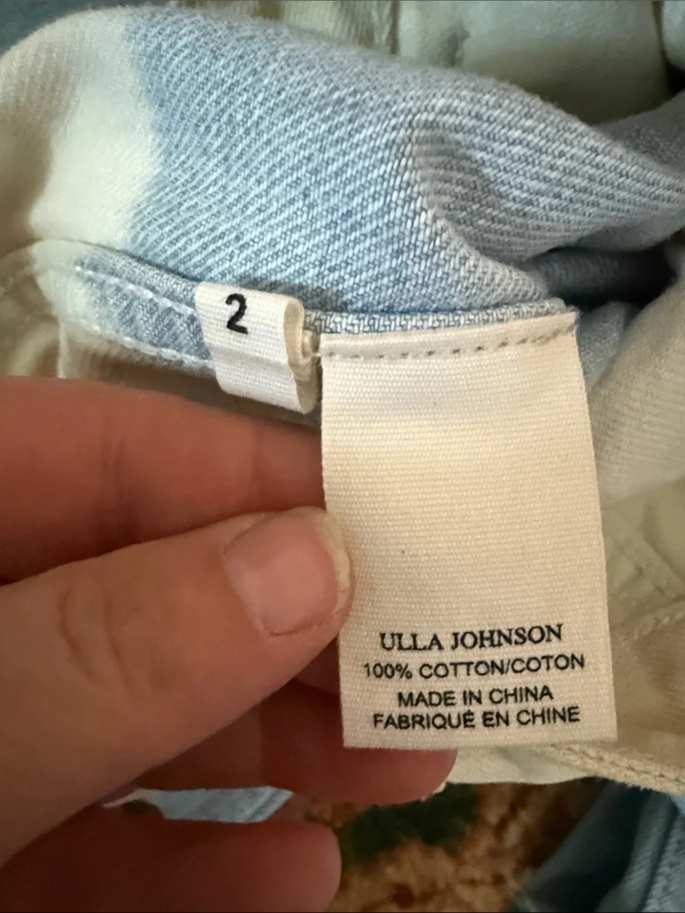Ulla Johnson Martyna Ombré High-Rise cropped flare Jeans in Light Blue and cream - Picture 7 of 13